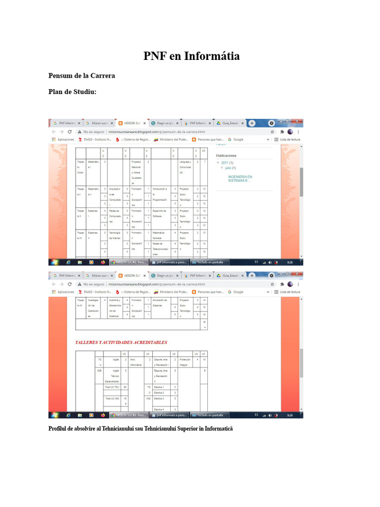 PNF Informatica Pensum | PDF