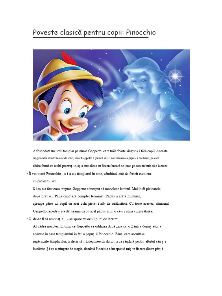 Povestea Lui Pinocchio | PDF