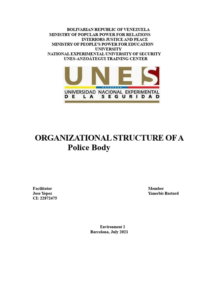 Police Force Organizational Structure | PDF | Police | Police Officer