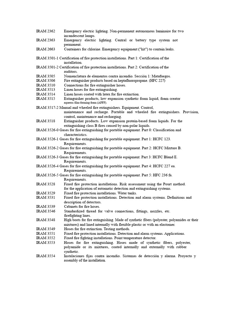IRAM Fire Standards | PDF | Firefighting | Fire Sprinkler System