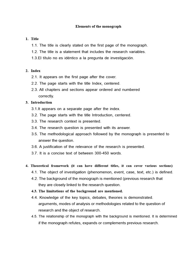 Key Elements of a Monograph Structure | PDF | Methodology | Theory