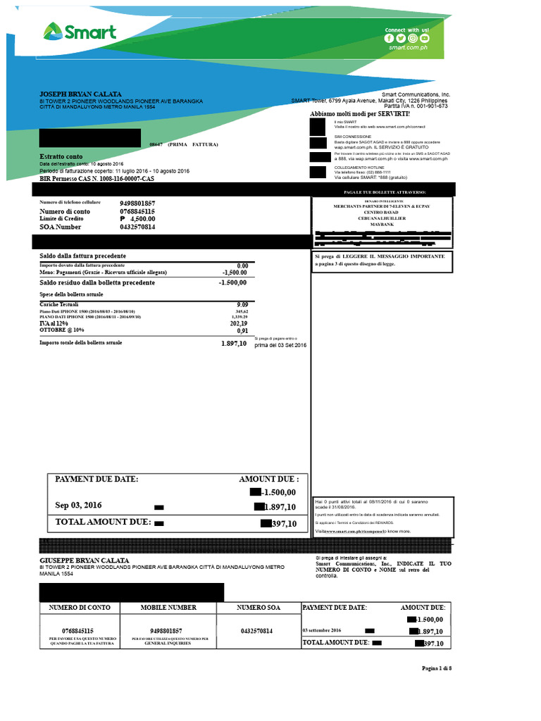 Smart Bill Agosto | PDF