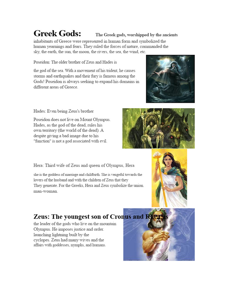 Greek Gods | PDF | Twelve Olympians | Zeus