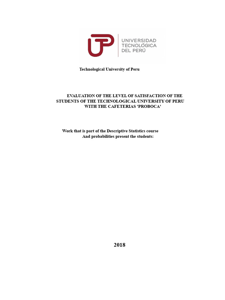 Student Satisfaction at UTP Cafeterias | PDF | Variance | Restaurants