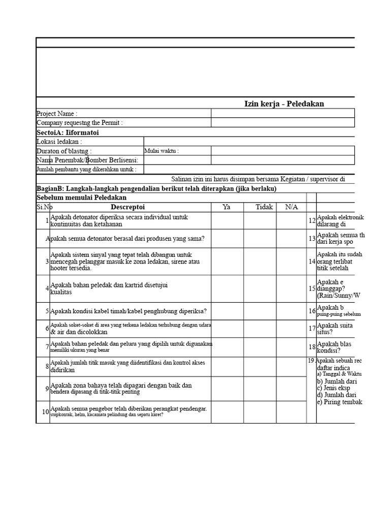 PTW - Peledakan | PDF