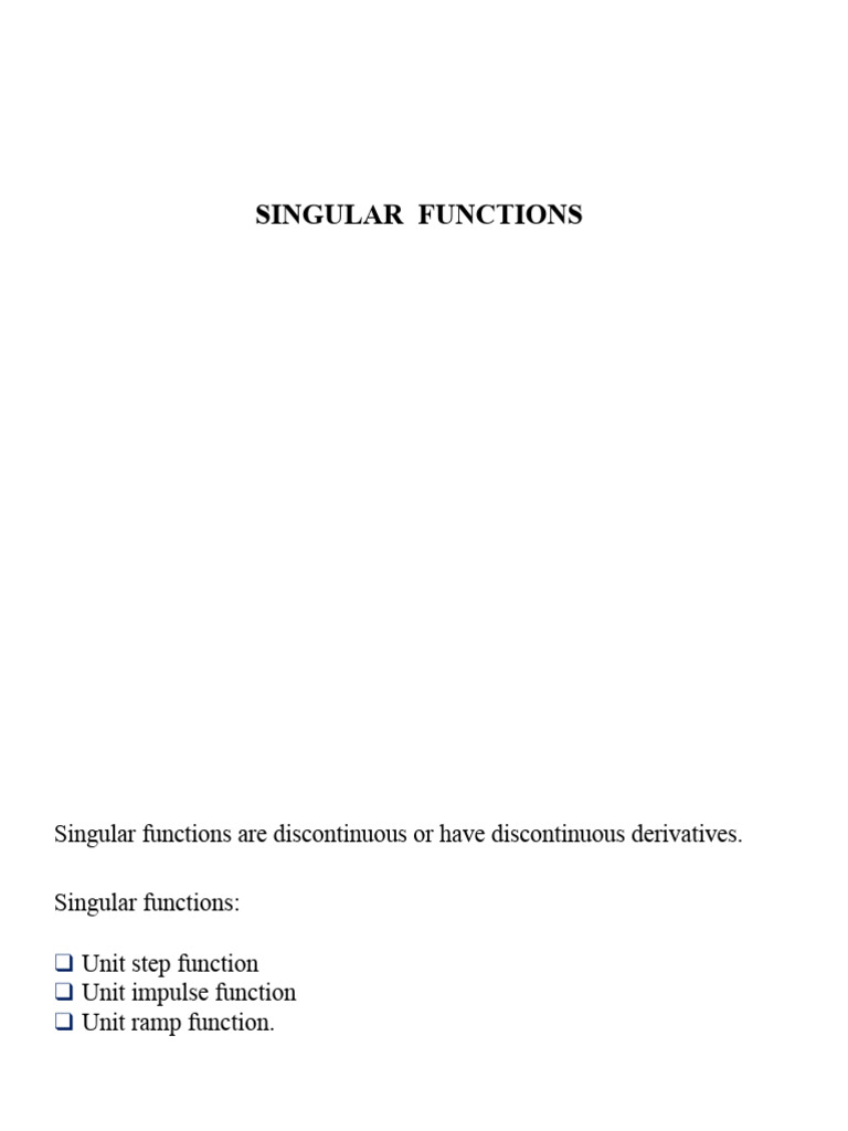 Understanding Singular Functions in Signals | PDF | Electrical ...