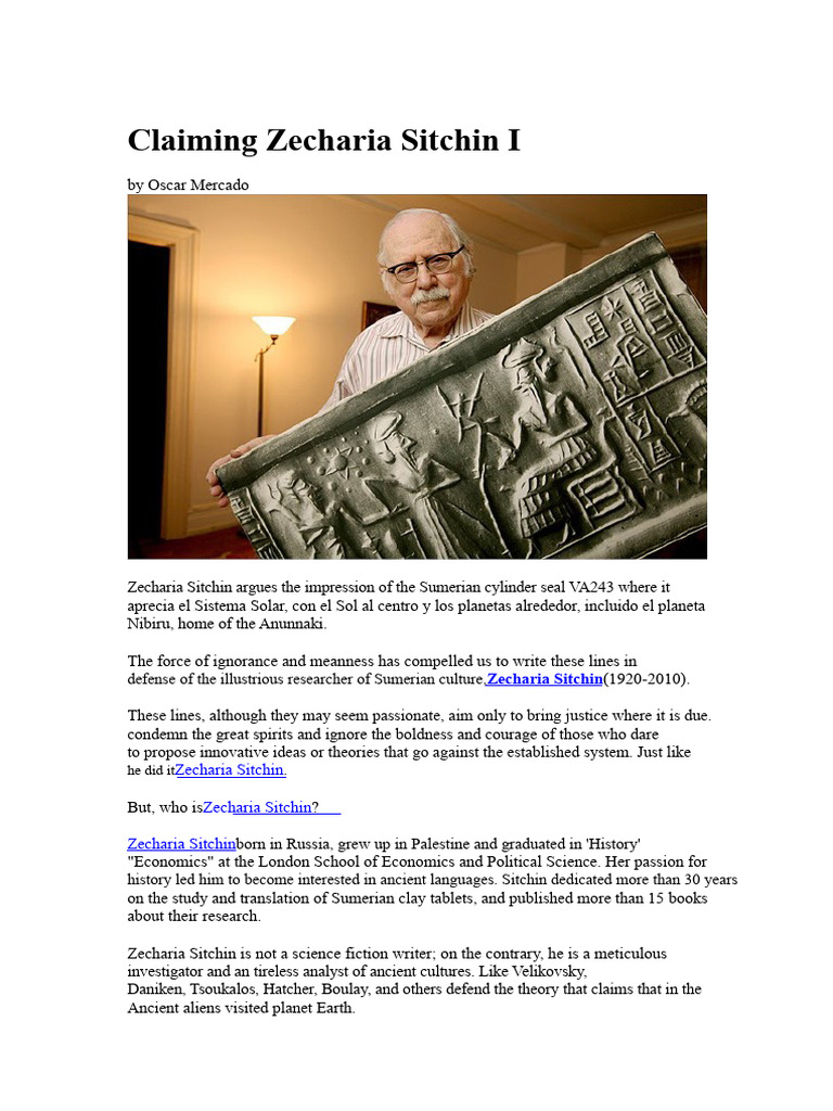 Defending Zecharia Sitchin's Theories | PDF | Zecharia Sitchin