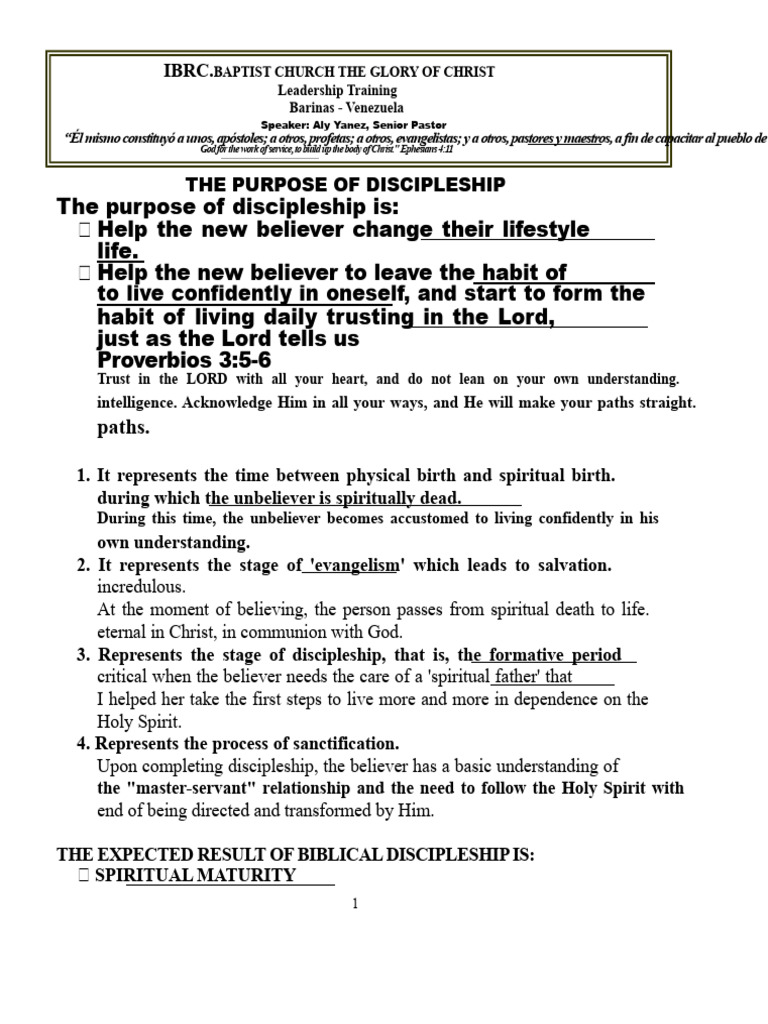 The Purpose of Discipleship | PDF | Disciple (Christianity) | Jesus