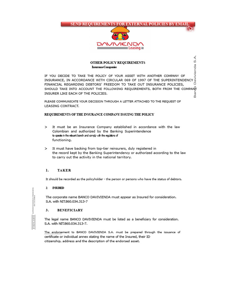 Requirements For External Policies | PDF | Insurance | Deductible