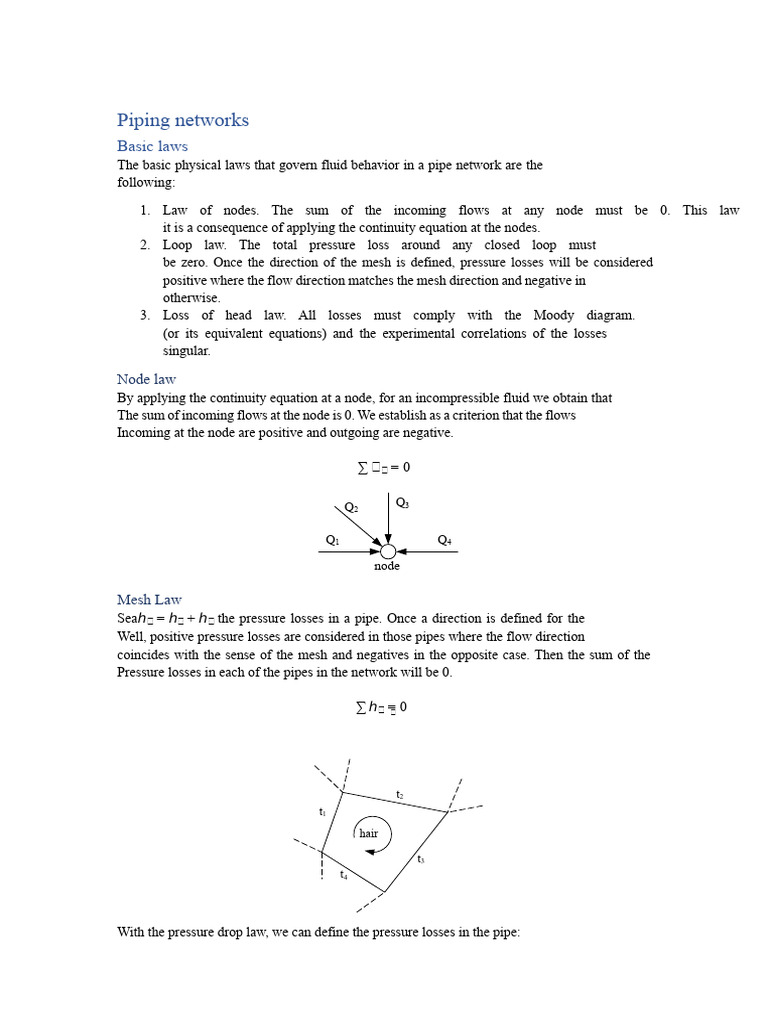 03 - Pipe Networks | PDF | Applied Mathematics | Mathematical Analysis
