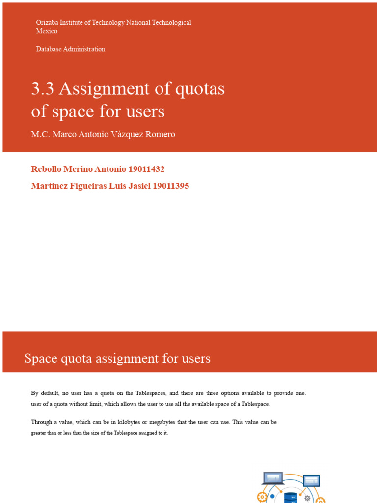 3.3 User Quota Assignment | PDF | User (Computing) | Databases