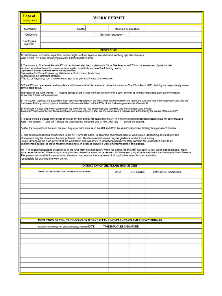 Work Permit | PDF | Regulatory Compliance | Risk