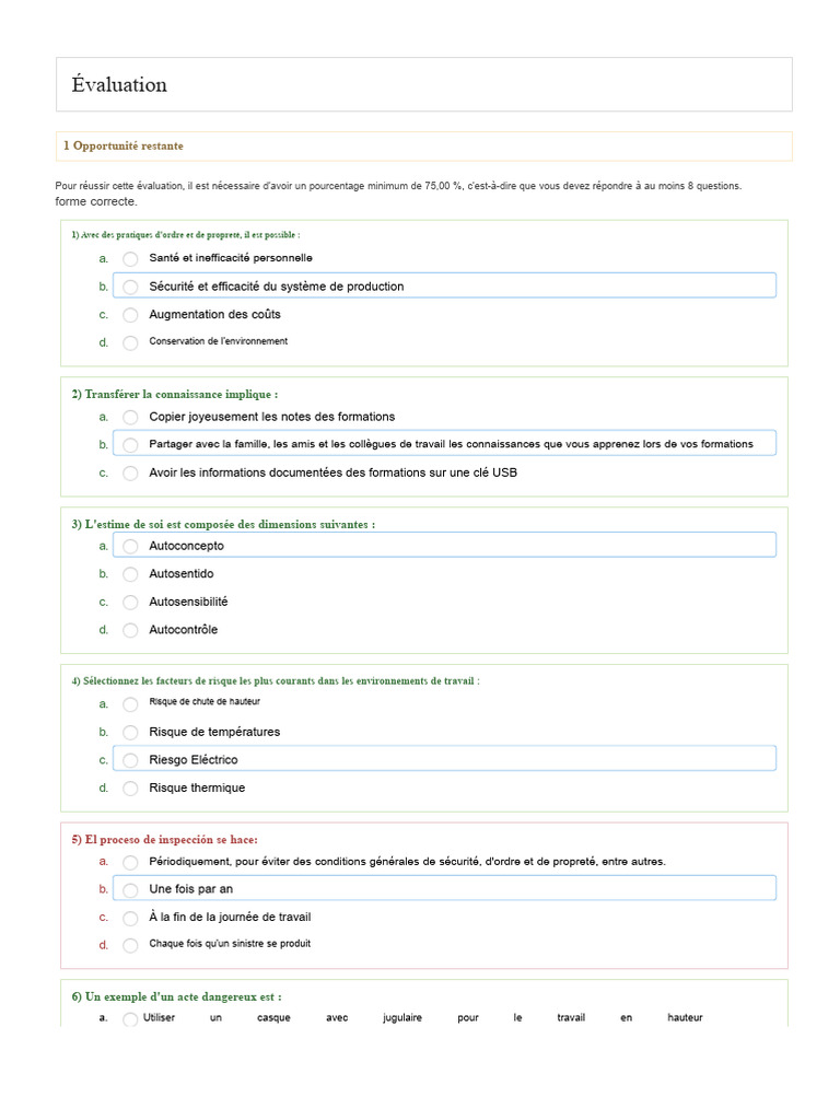 Évaluation de la sécurité au travail | PDF | Sécurité
