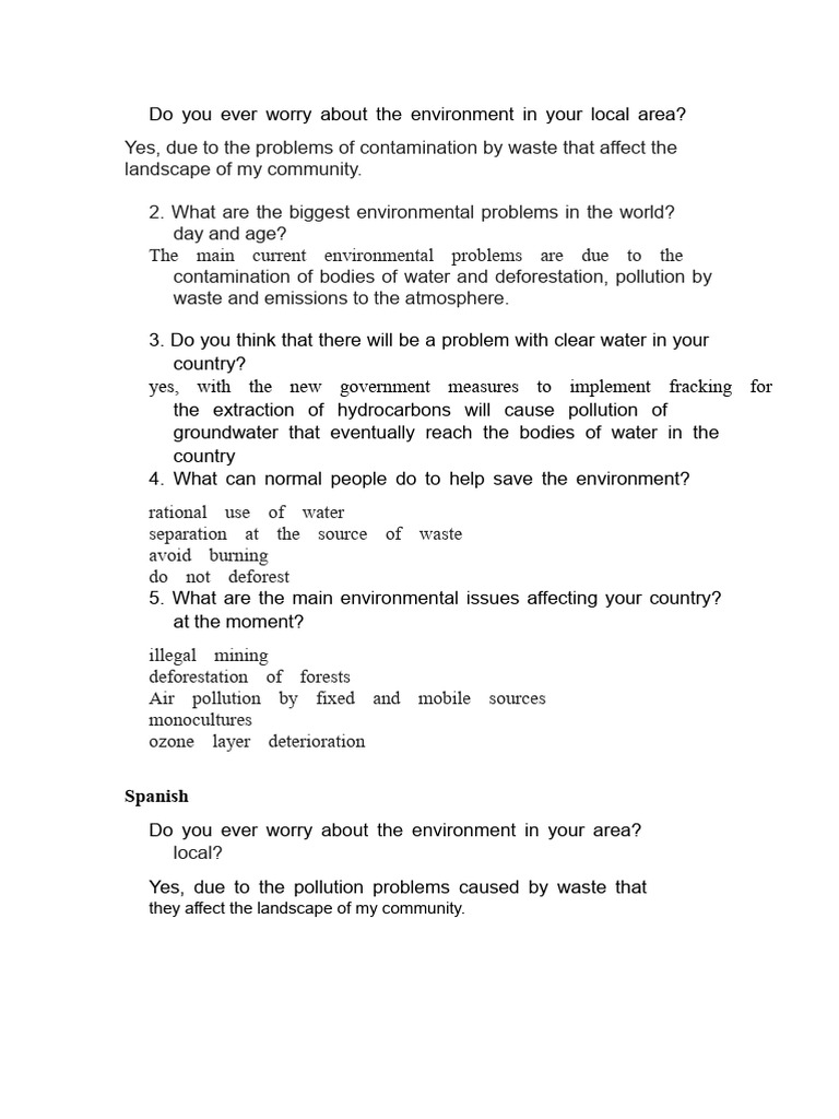 Local Environmental Concerns and Solutions | PDF