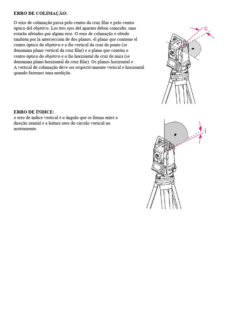 Erros de Colimação e Índice em Instrumentos | PDF
