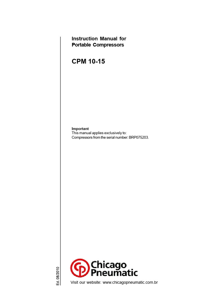 Portable Compressor Instruction Manual | PDF | Valve | Clothes Dryer