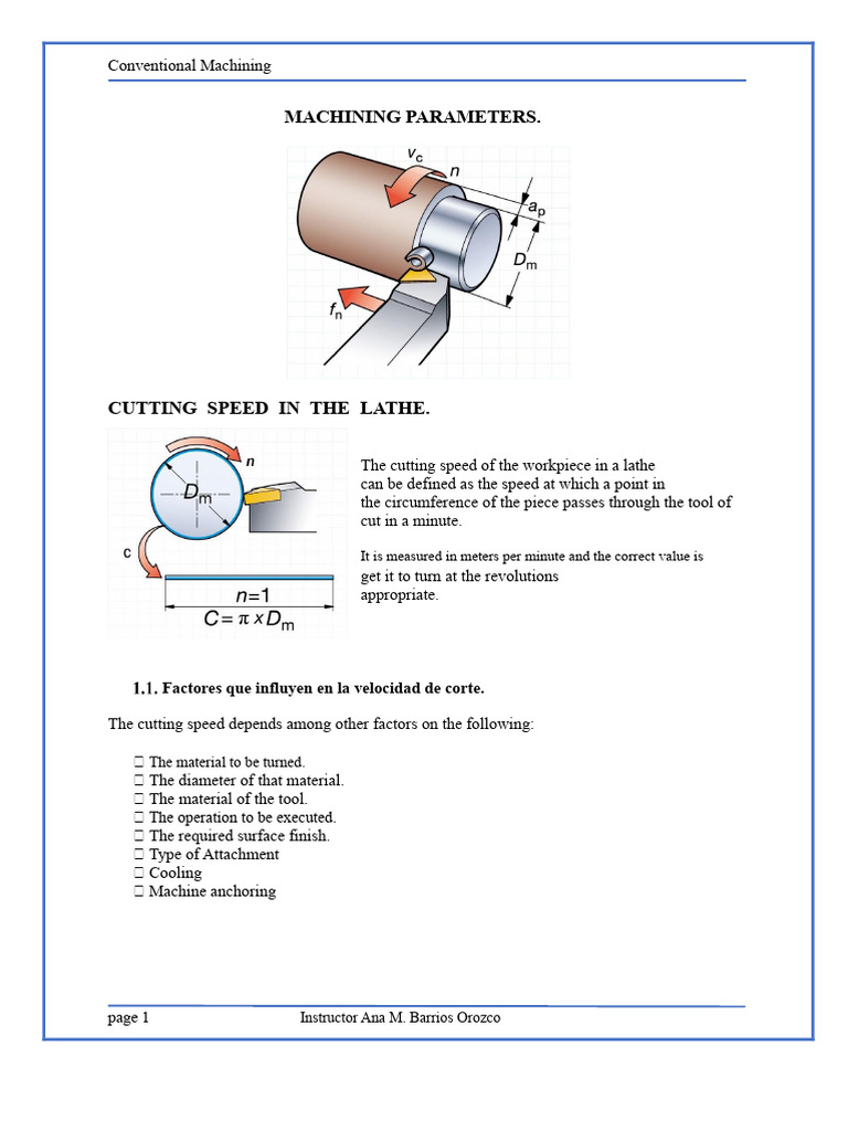 Lathe Cutting Speed and Machining Guide | PDF | Machining | Materials