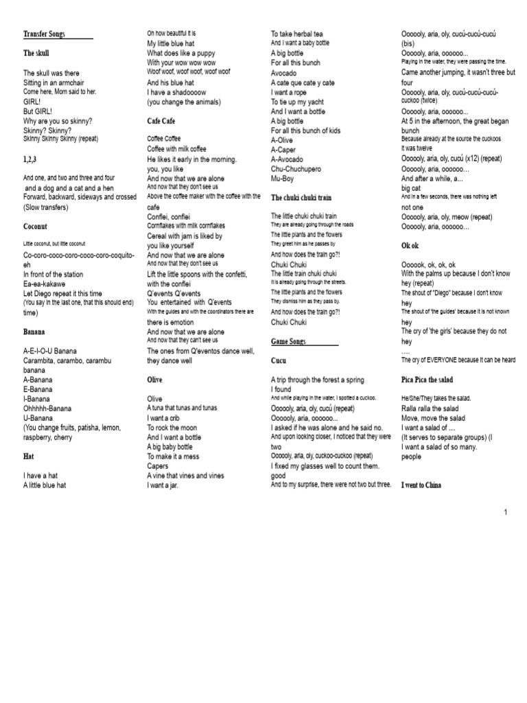 Fun and Engaging Children's Songs | PDF | Applause
