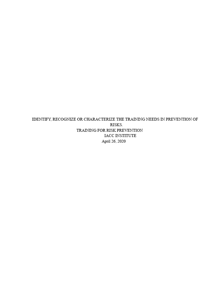 Training On Prevention - Task - 3 | PDF | Risk | Evaluation