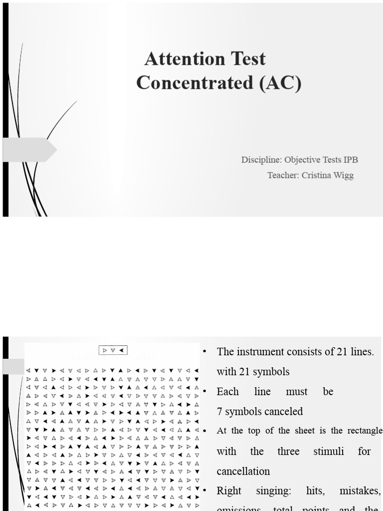 Concentrated Attention Test (CA) | PDF