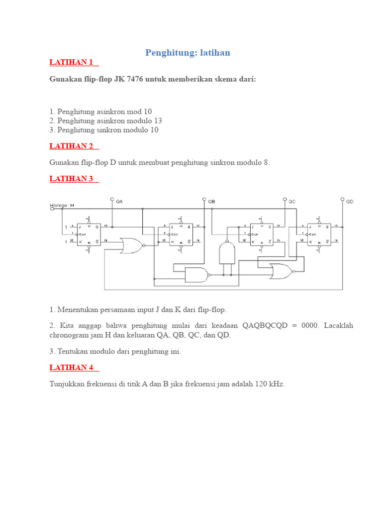 Skema Penghitung Modulo dengan Flip-Flop | PDF