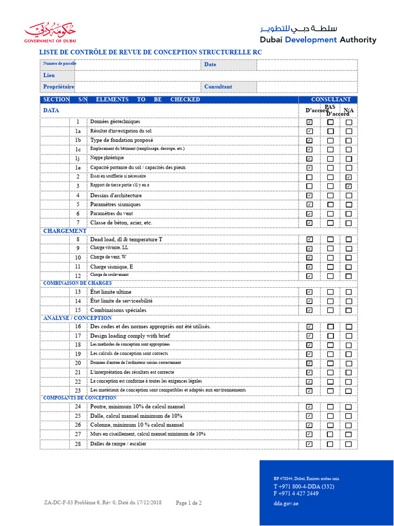 Liste de contrôle conception structurelle RC | PDF | Ingénierie des ...