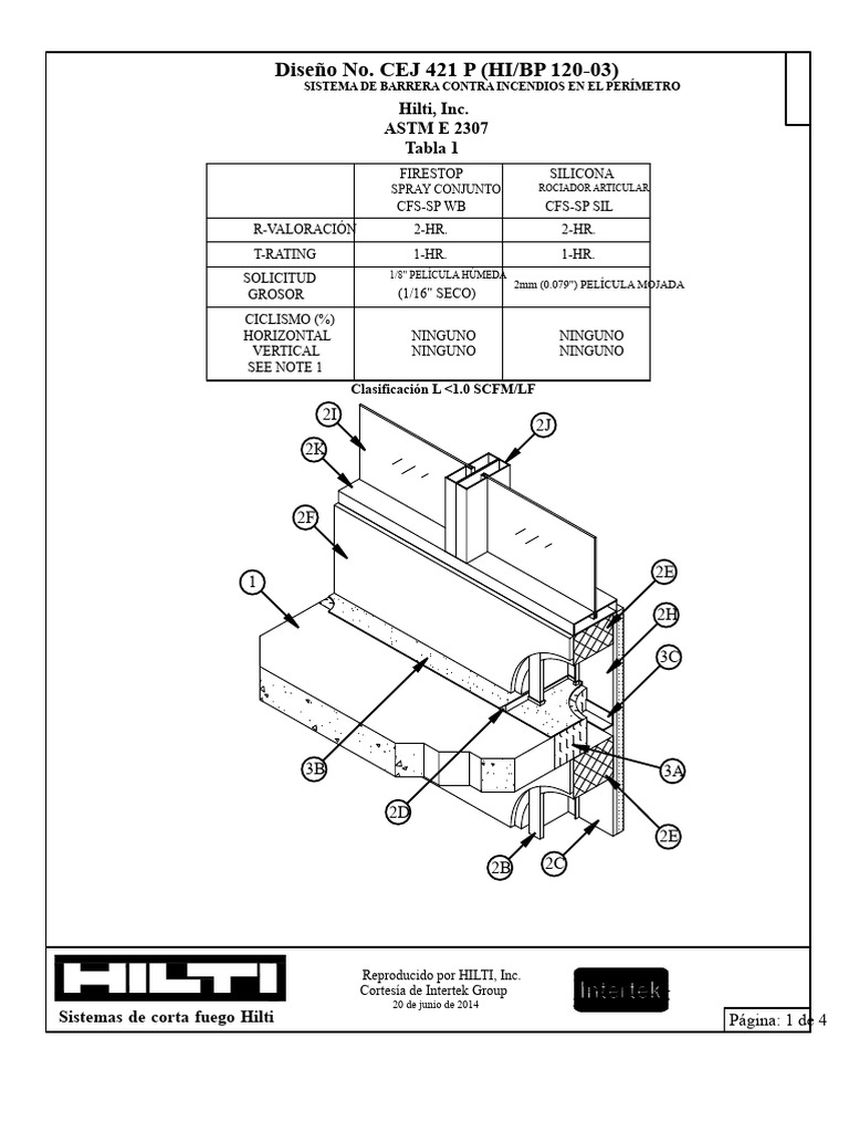 Firestop CEJ 421 P | PDF | pared | Ingeniero civil