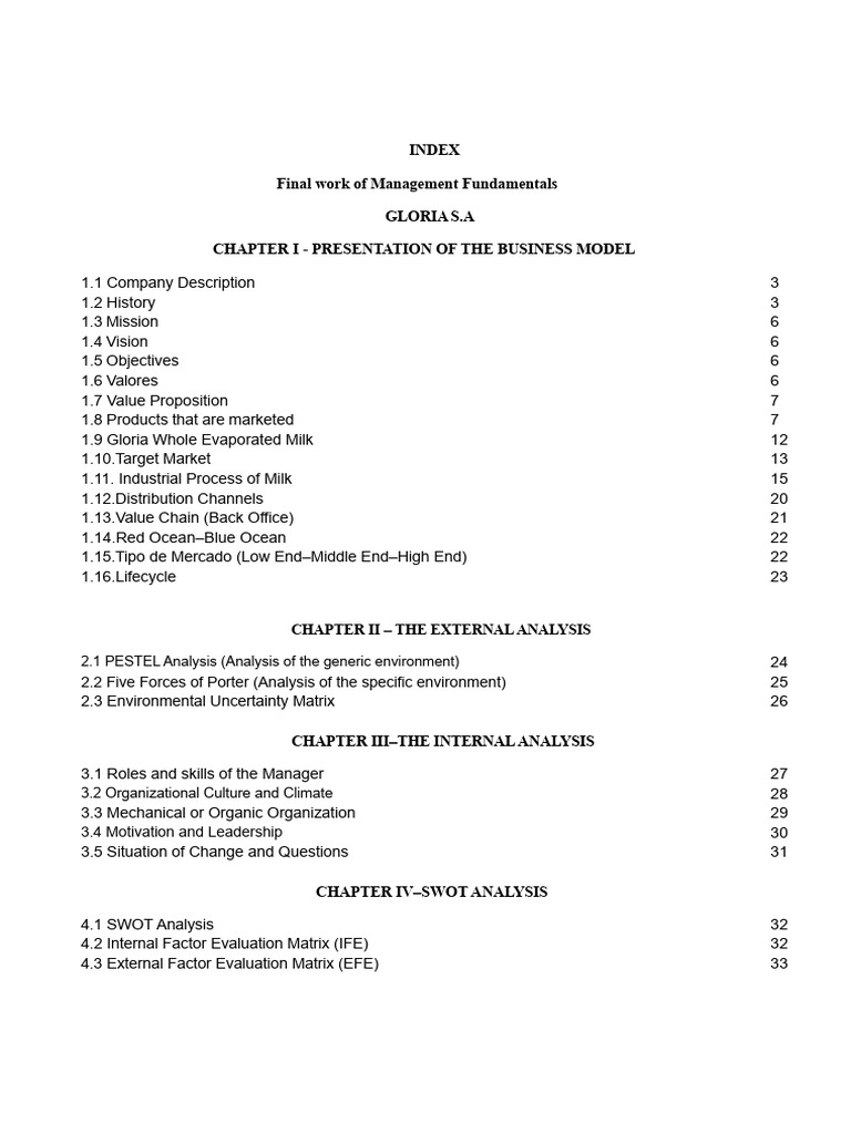 Gloria S.A. Business Model Overview | PDF | Milk