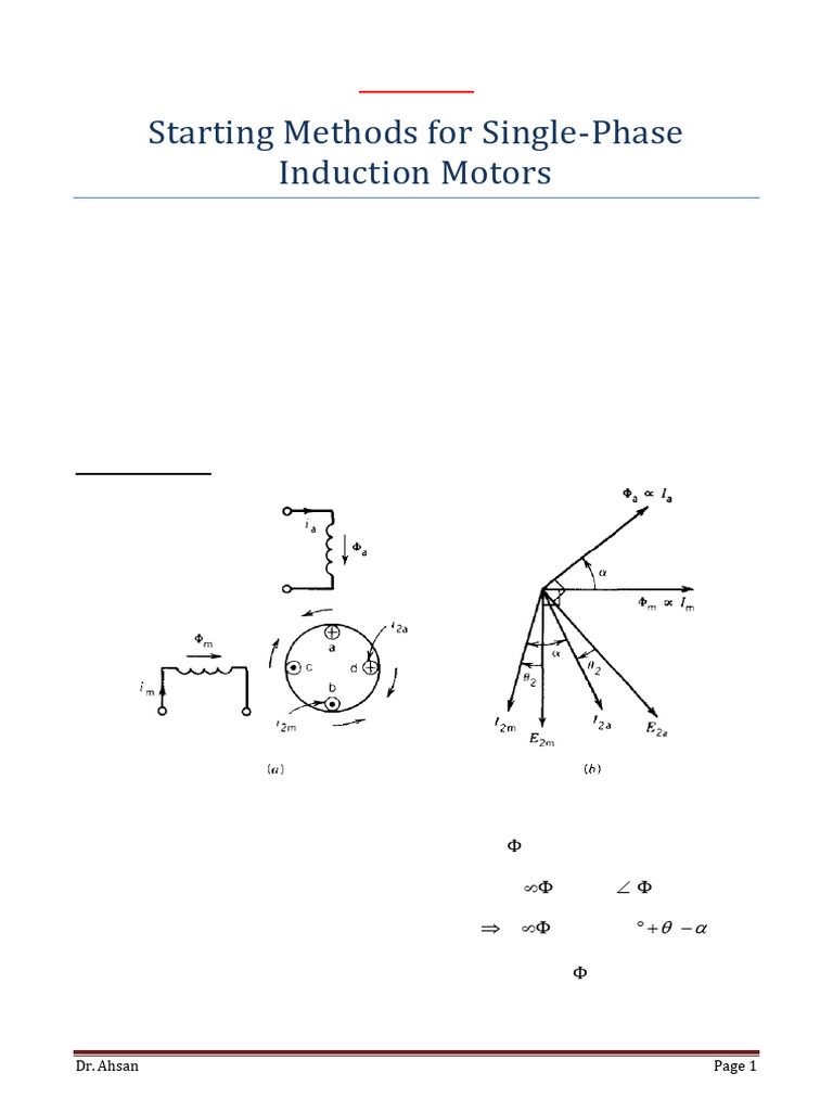 Starting Methods for Single-Phase Motors | PDF | Electric Motor | Capacitor