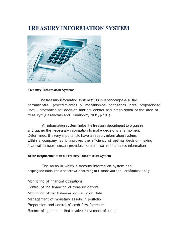 Treasury Information System | PDF | System | Budget