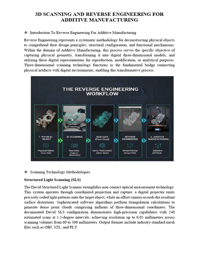 3D Scanning for Additive Manufacturing | PDF | Image Scanner | 3 D Printing
