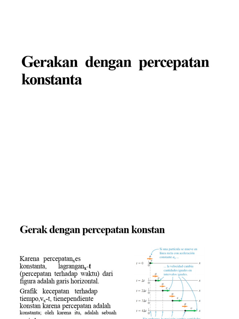 Gerakan Dengan Percepatan Konstan | PDF