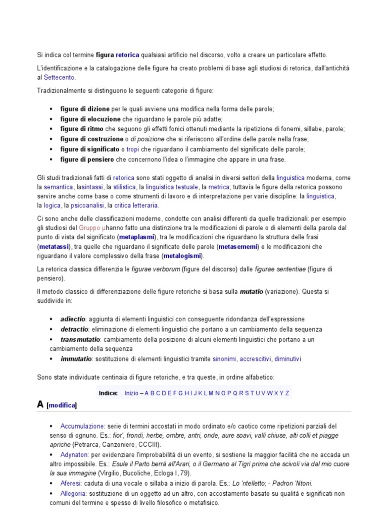 Esercizi Figure Retoriche Con Soluzioni Pdf
