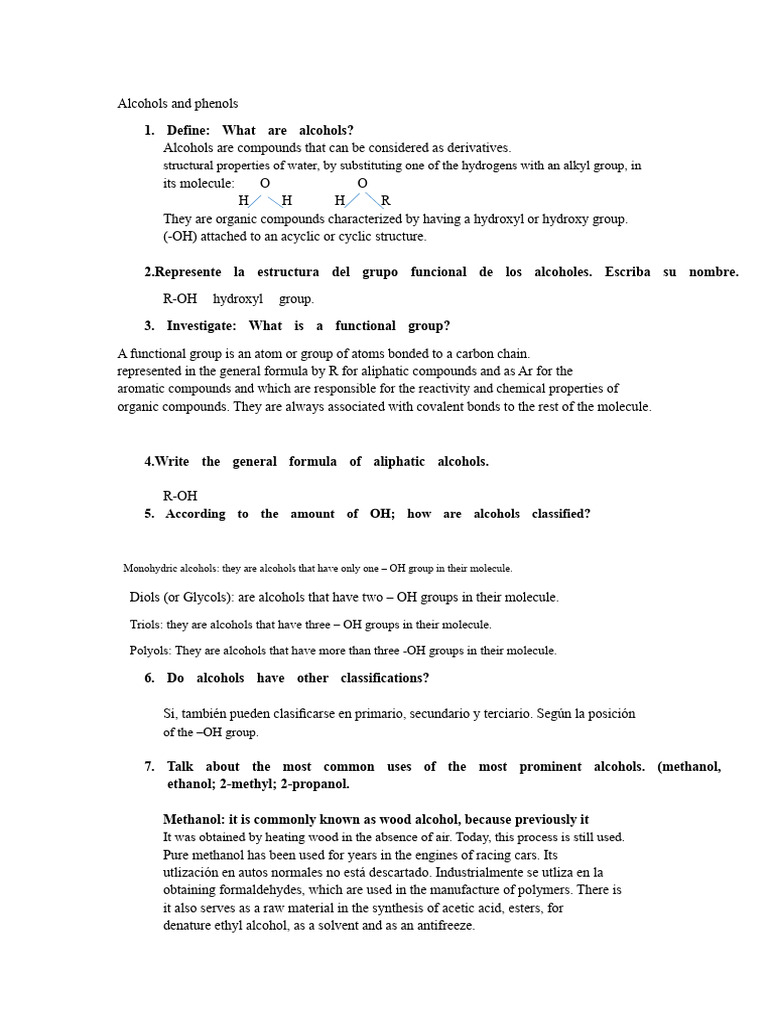 Understanding Alcohols and Phenols | PDF | Ethanol | Methanol