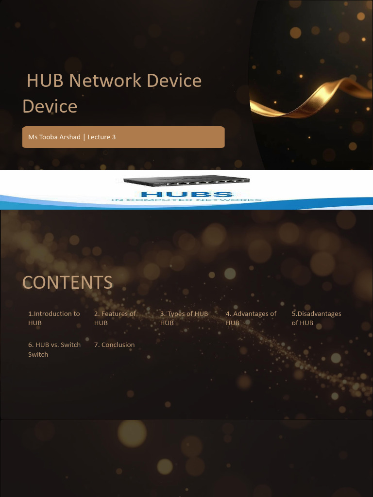 Lec 3 HUB Network Device | PDF | Computer Network | Network Switch