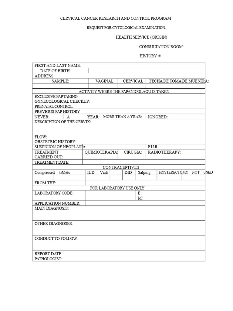 Request For Cytology | PDF