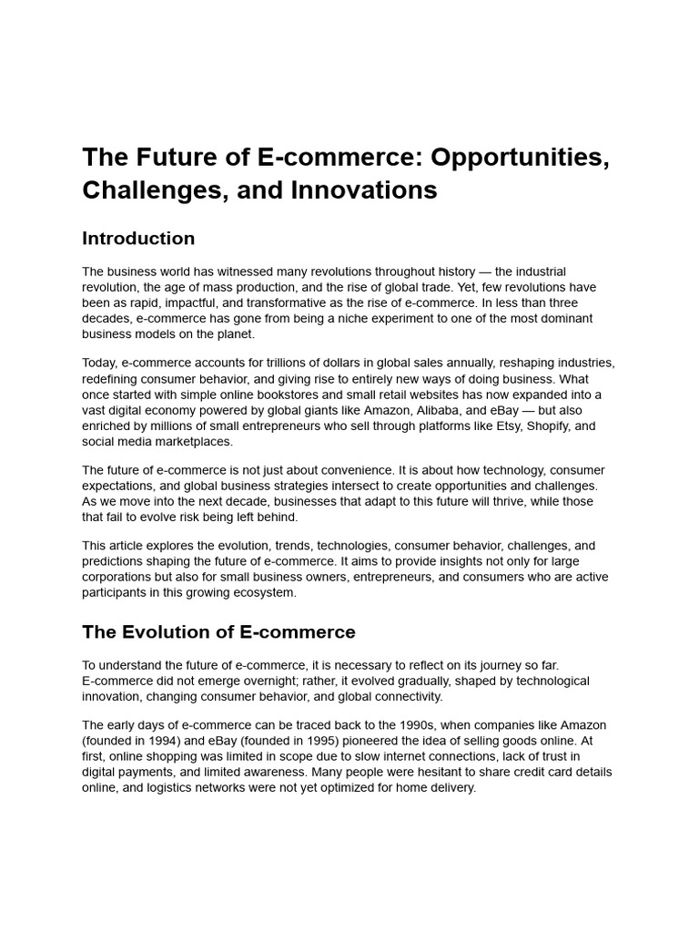 Future Trends in E-commerce Insights | PDF | E Commerce | Online Shopping