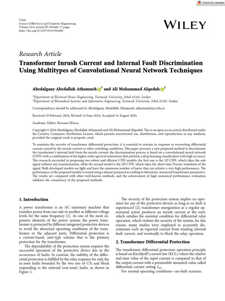 Transformer Fault Detection with CNNs | PDF | Electricity | Applied ...