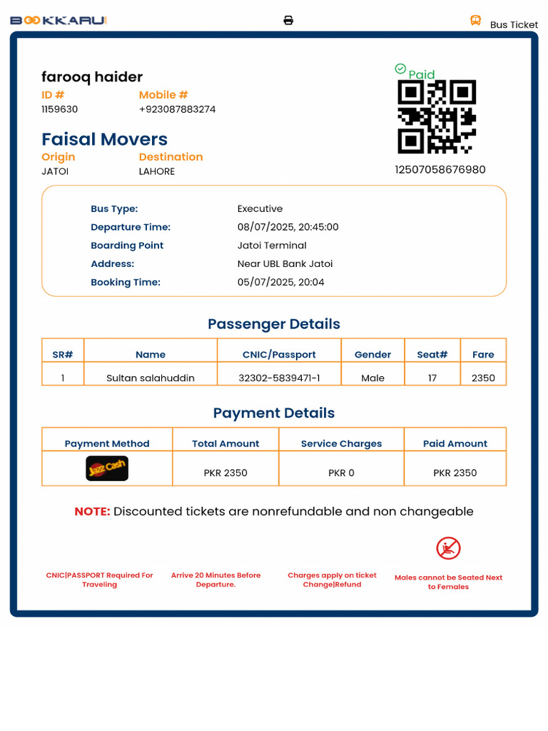Bus Invoice | PDF
