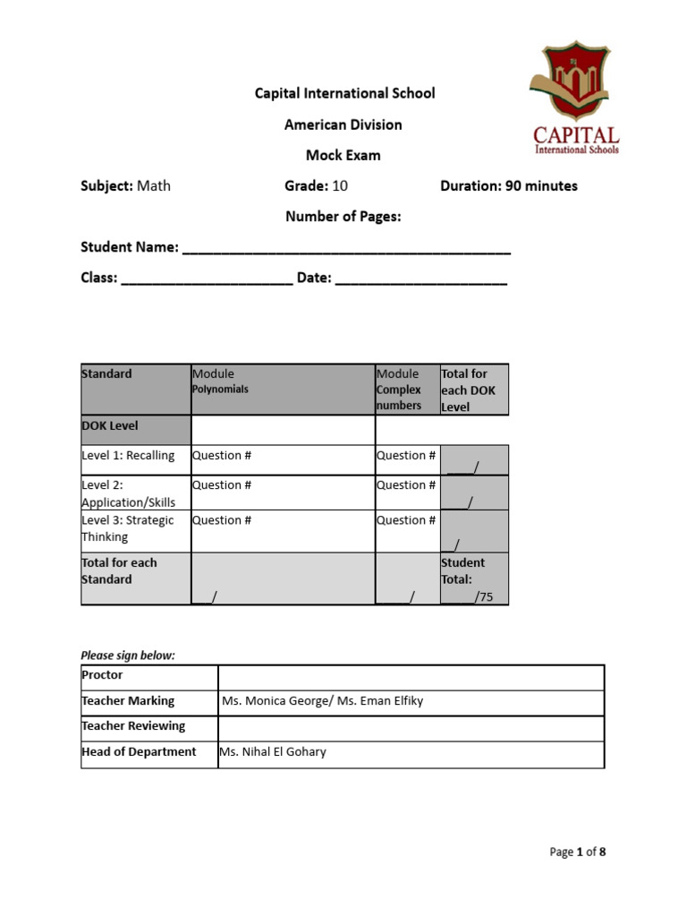 G10 Math S1 Mock Exam | PDF | Numerical Analysis | Abstract Algebra