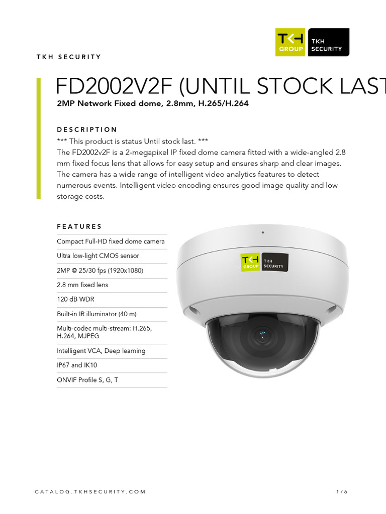 TKH Security TKH Security Fd2002v2f (Until Stock Last) | PDF ...