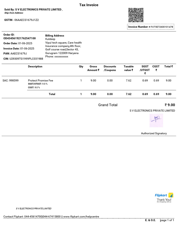 Tax Invoice for boAt Rockerz 255 Pro+ | PDF | Economies