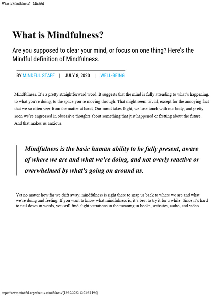 What Is Mindfulness - Mindful - What-is-Mindfulness-Mindful | PDF ...