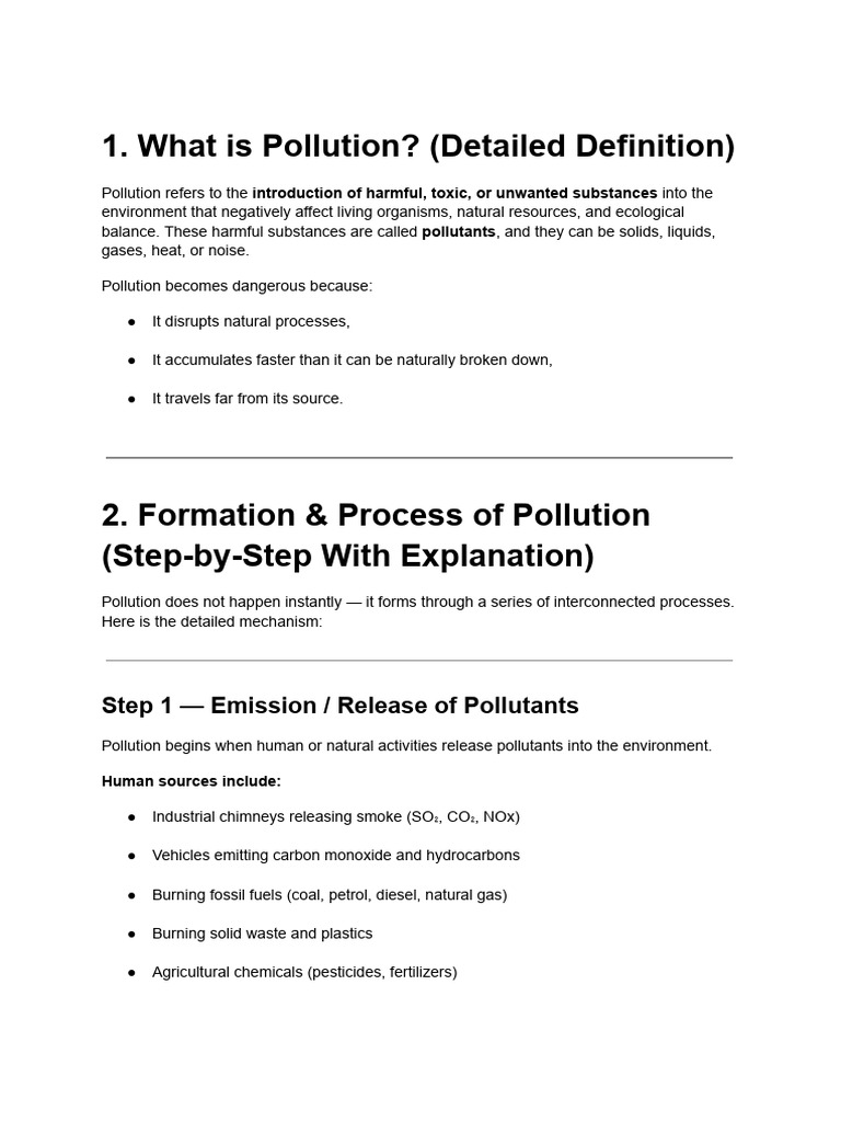 Understanding Pollution: Causes & Effects | PDF | Air Pollution | Pollution