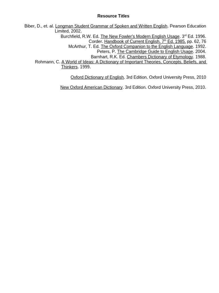 A Resource Titles | PDF