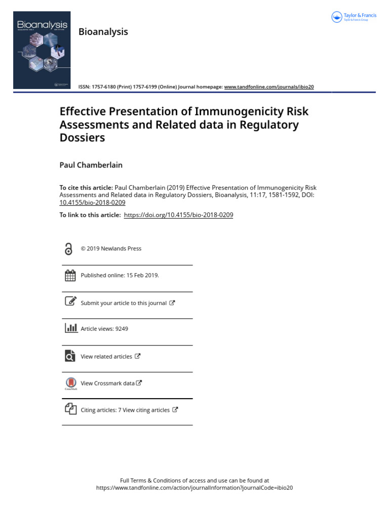 Effective Presentation of Immunogenicity Risk Assessments and Related ...