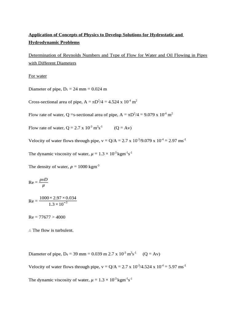 P1-P2 (Su Lei Lin Htet) | PDF | Fluid Dynamics | Turbulence