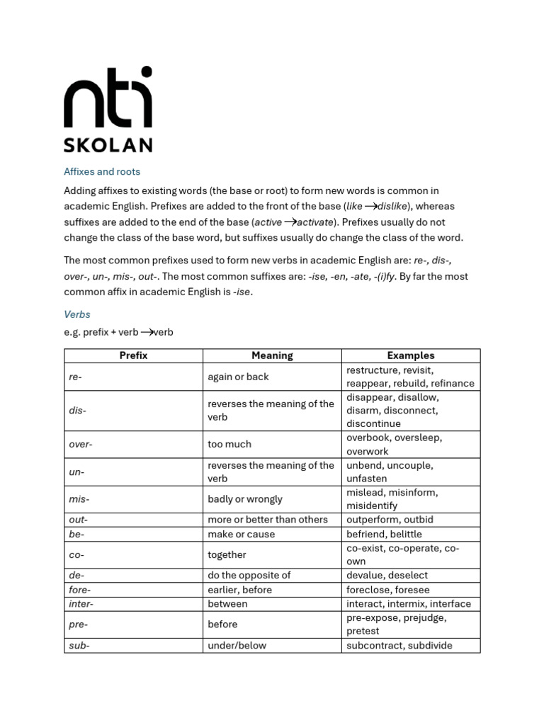 Affix & Suffix | PDF | Adjective | Linguistic Morphology