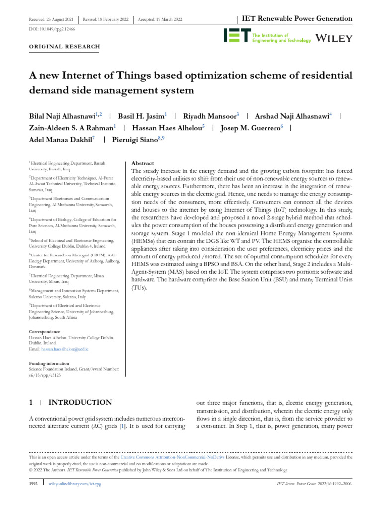 rpg2.12466 | PDF | Internet Of Things | Smart Grid