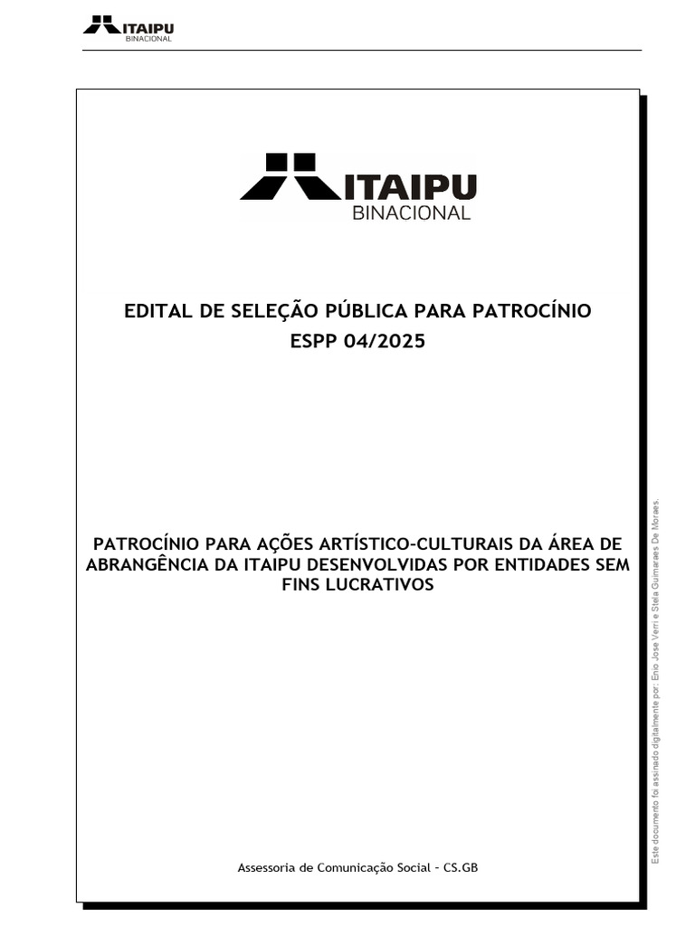 Edital Selecao Publica ESPP 04 Cultura 2025 Manifesto 2 | PDF ...